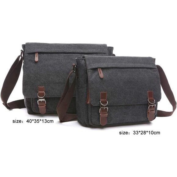 MessengerBag for Men Retro,Canvas Satchel Briefcases LaptopBag fit 13.3 15.6Inch - Picture 2 of 7